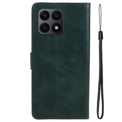 For Honor X8a 5G Calf Texture PU Leather Wallet Case Anti-Drop Stand Cell Phone Cover Shell
