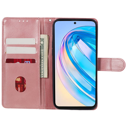 For Honor X8a 5G Calf Texture PU Leather Wallet Case Anti-Drop Stand Cell Phone Cover Shell