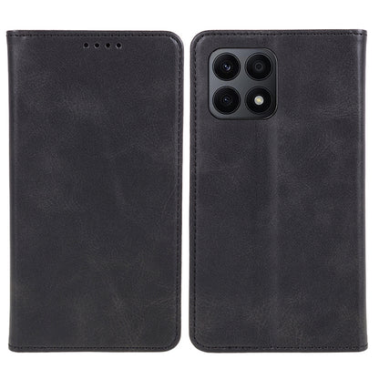 For Honor X8a 5G Business Style PU Leather Phone Case Calf Texture Magnetic Closing Stand Wallet Cover