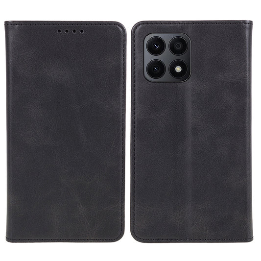 For Honor X8a 5G Business Style PU Leather Phone Case Calf Texture Magnetic Closing Stand Wallet Cover
