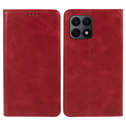 For Honor X8a 5G Business Style PU Leather Phone Case Calf Texture Magnetic Closing Stand Wallet Cover