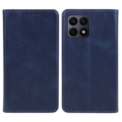 For Honor X8a 5G Business Style PU Leather Phone Case Calf Texture Magnetic Closing Stand Wallet Cover