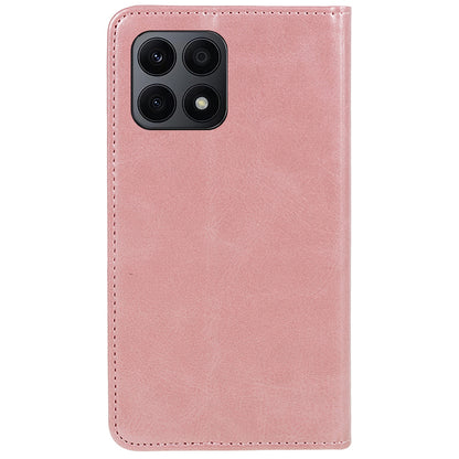 For Honor X8a 5G Business Style PU Leather Phone Case Calf Texture Magnetic Closing Stand Wallet Cover