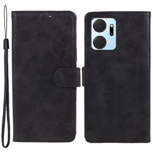 For Honor X7a 5G Slim-Fit Calf Texture Smartphone Case PU Leather Wallet Shell Stand Phone Cover