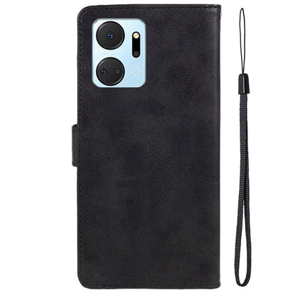 For Honor X7a 5G Slim-Fit Calf Texture Smartphone Case PU Leather Wallet Shell Stand Phone Cover