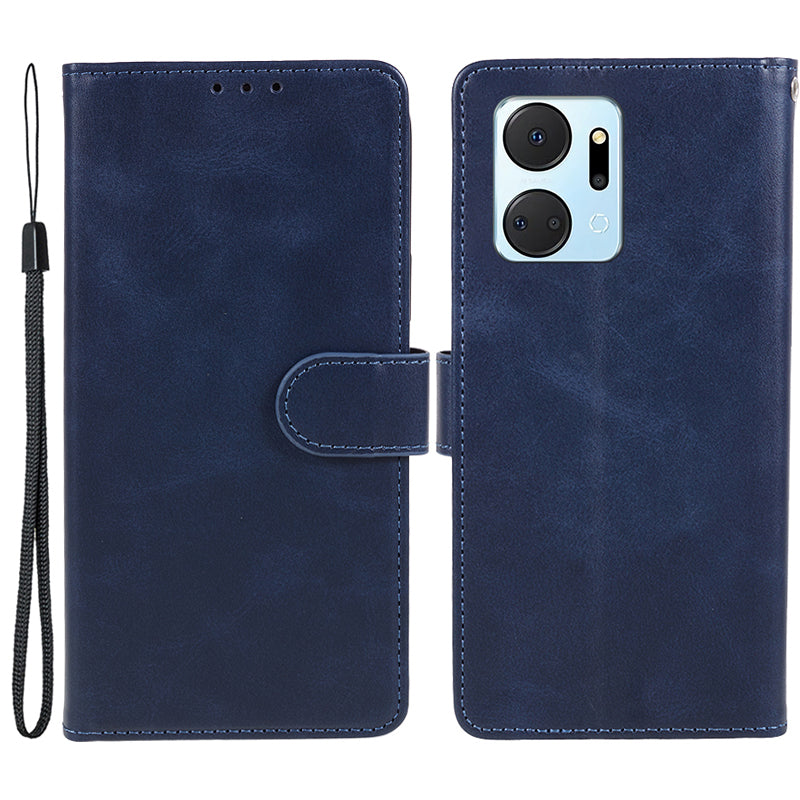 For Honor X7a 5G Slim-Fit Calf Texture Smartphone Case PU Leather Wallet Shell Stand Phone Cover