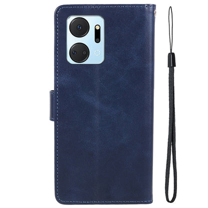 For Honor X7a 5G Slim-Fit Calf Texture Smartphone Case PU Leather Wallet Shell Stand Phone Cover