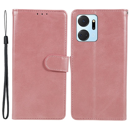 For Honor X7a 5G Slim-Fit Calf Texture Smartphone Case PU Leather Wallet Shell Stand Phone Cover