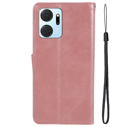 For Honor X7a 5G Slim-Fit Calf Texture Smartphone Case PU Leather Wallet Shell Stand Phone Cover