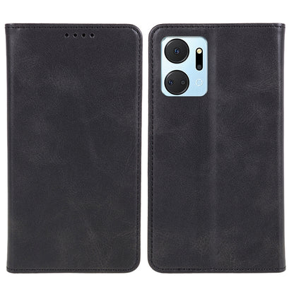 For Honor X7a 5G Phone Case Anti-Scratch PU Leather Calf Texture Magnetic Closing Stand Wallet Cover