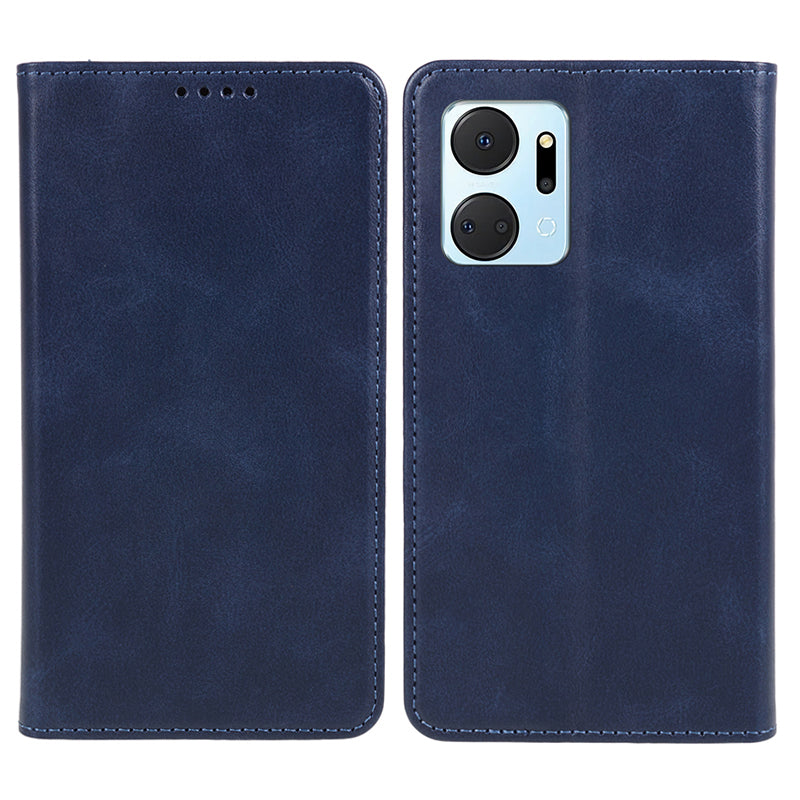 For Honor X7a 5G Phone Case Anti-Scratch PU Leather Calf Texture Magnetic Closing Stand Wallet Cover