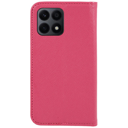 For Honor X8a 5G Wallet Case Cross Texture Magnetic Stand PU Leather Phone Cover