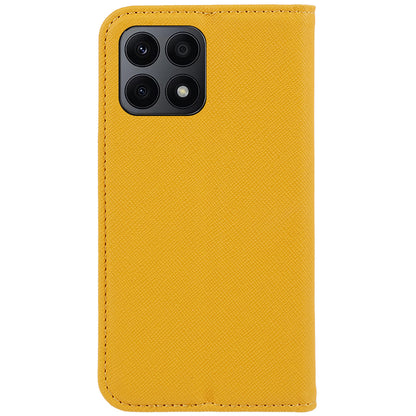 For Honor X8a 5G Wallet Case Cross Texture Magnetic Stand PU Leather Phone Cover