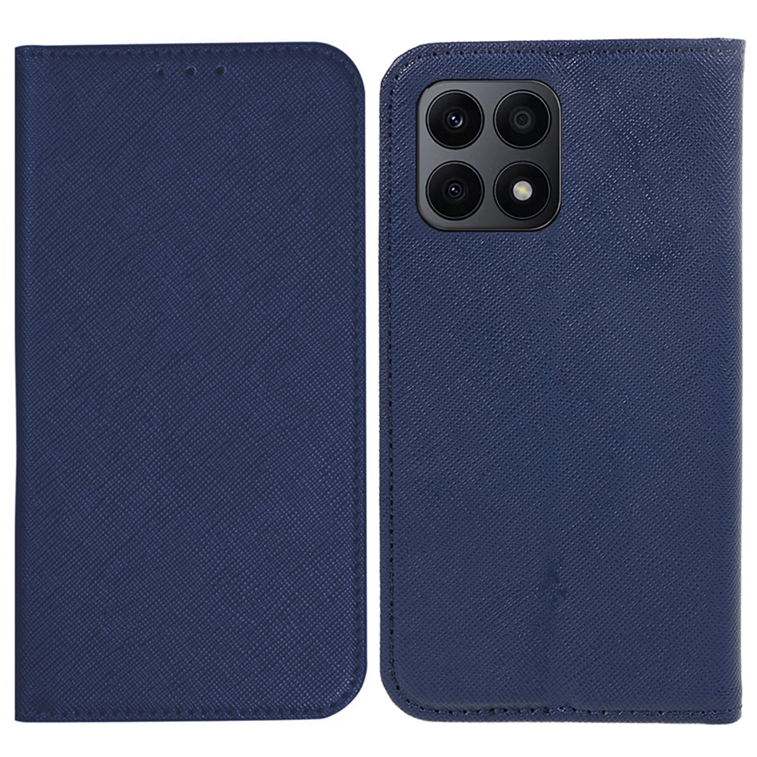 For Honor X8a 5G Wallet Case Cross Texture Magnetic Stand PU Leather Phone Cover