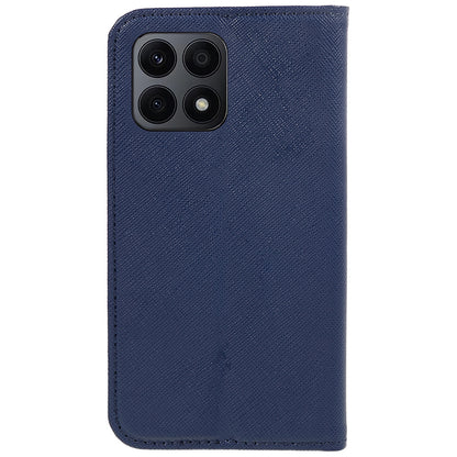 For Honor X8a 5G Wallet Case Cross Texture Magnetic Stand PU Leather Phone Cover
