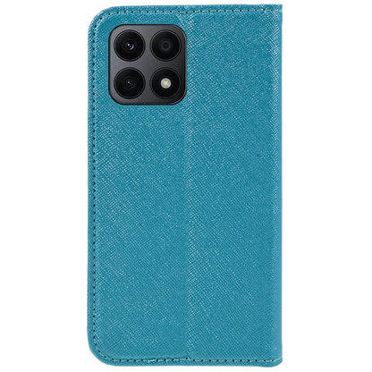 For Honor X8a 5G Wallet Case Cross Texture Magnetic Stand PU Leather Phone Cover