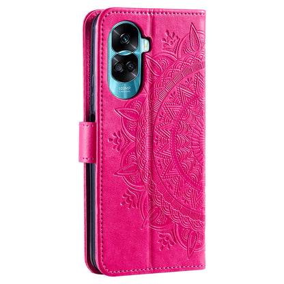 For Honor 90 Lite 5G / X50i 5G Leather Wallet Phone Cover Mandala Flower Imprint Stand Case with Strap