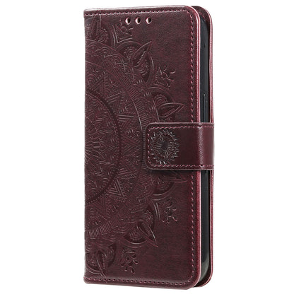 For Honor 90 Lite 5G / X50i 5G Leather Wallet Phone Cover Mandala Flower Imprint Stand Case with Strap