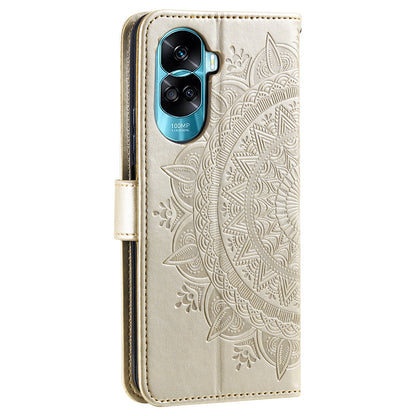 For Honor 90 Lite 5G / X50i 5G Leather Wallet Phone Cover Mandala Flower Imprint Stand Case with Strap