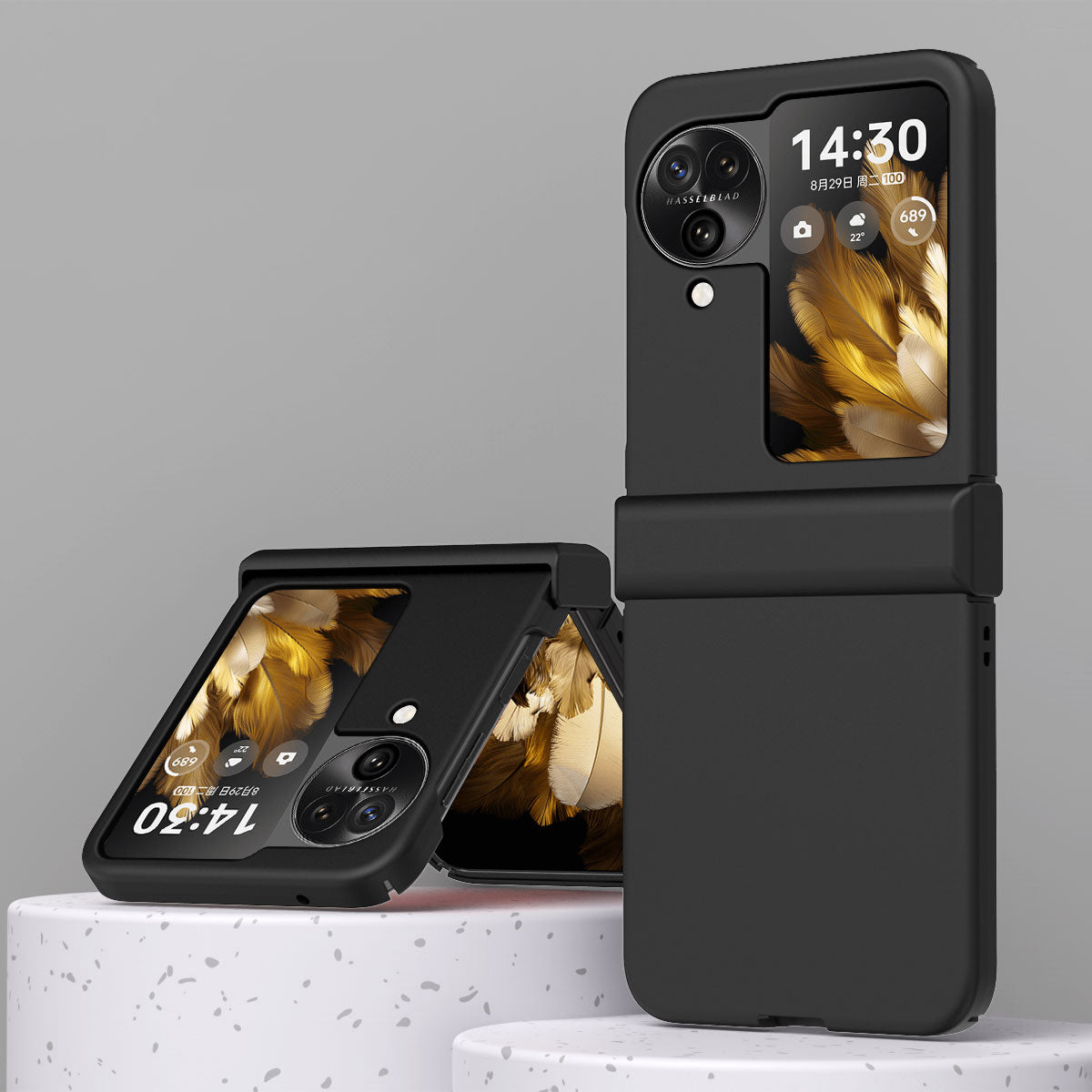 For Oppo Find N3 Flip Hinge Protection Phone Case Hard PC Shock-Absorption Cover