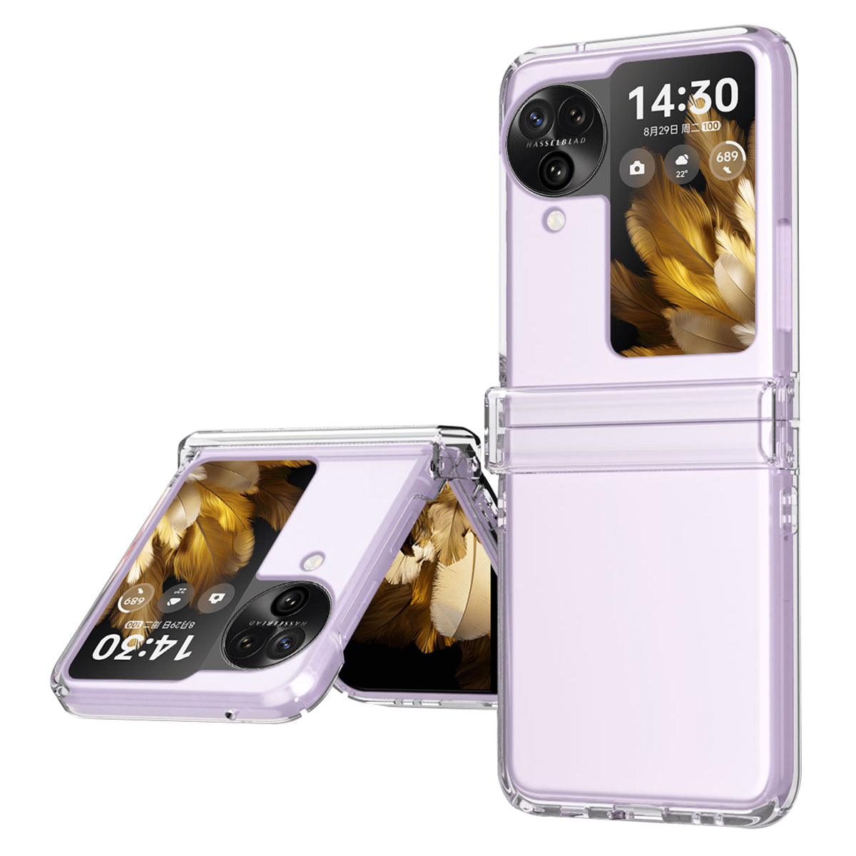 For Oppo Find N3 Flip Hinge Protection Phone Case Hard PC Shock-Absorption Cover