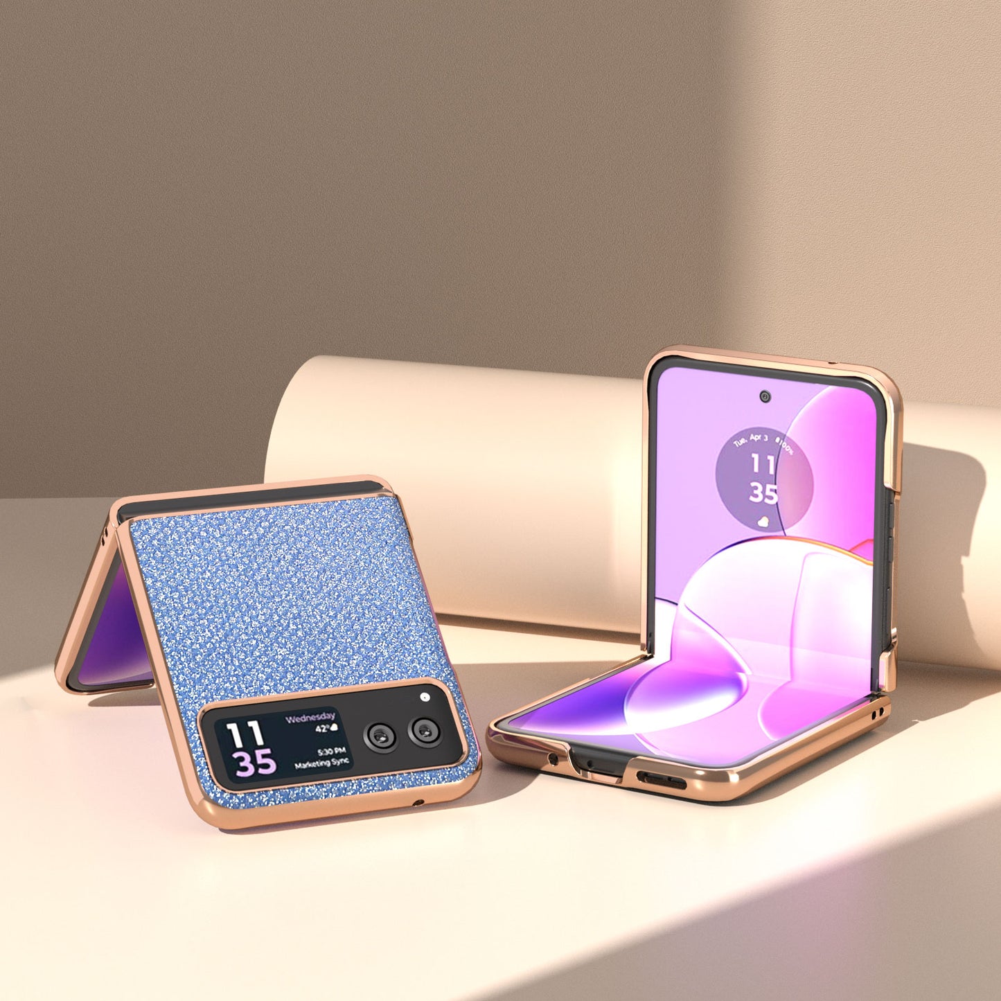 For Motorola Razr 40 5G Rhinestone Texture Non-Slip Case PU Leather + PC Electroplating Phone Cover