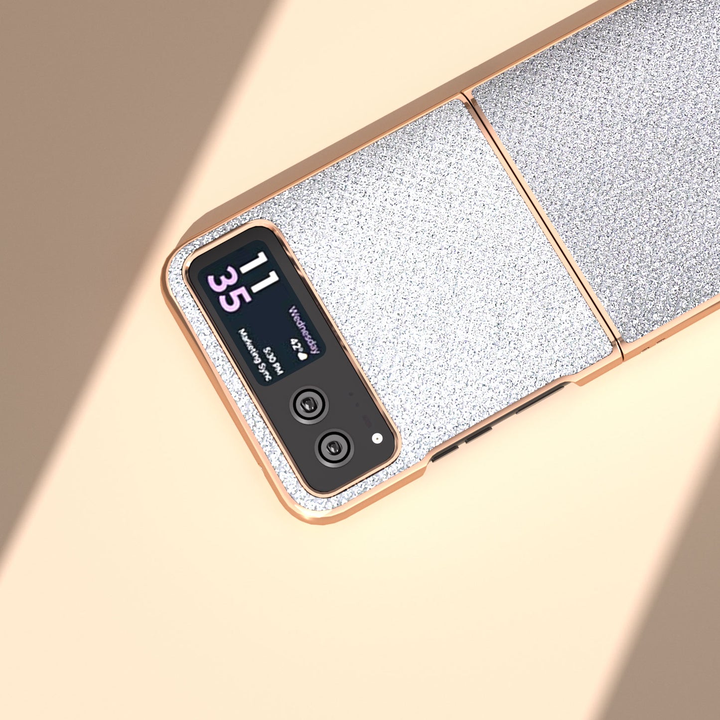 For Motorola Razr 40 5G Rhinestone Texture Non-Slip Case PU Leather + PC Electroplating Phone Cover