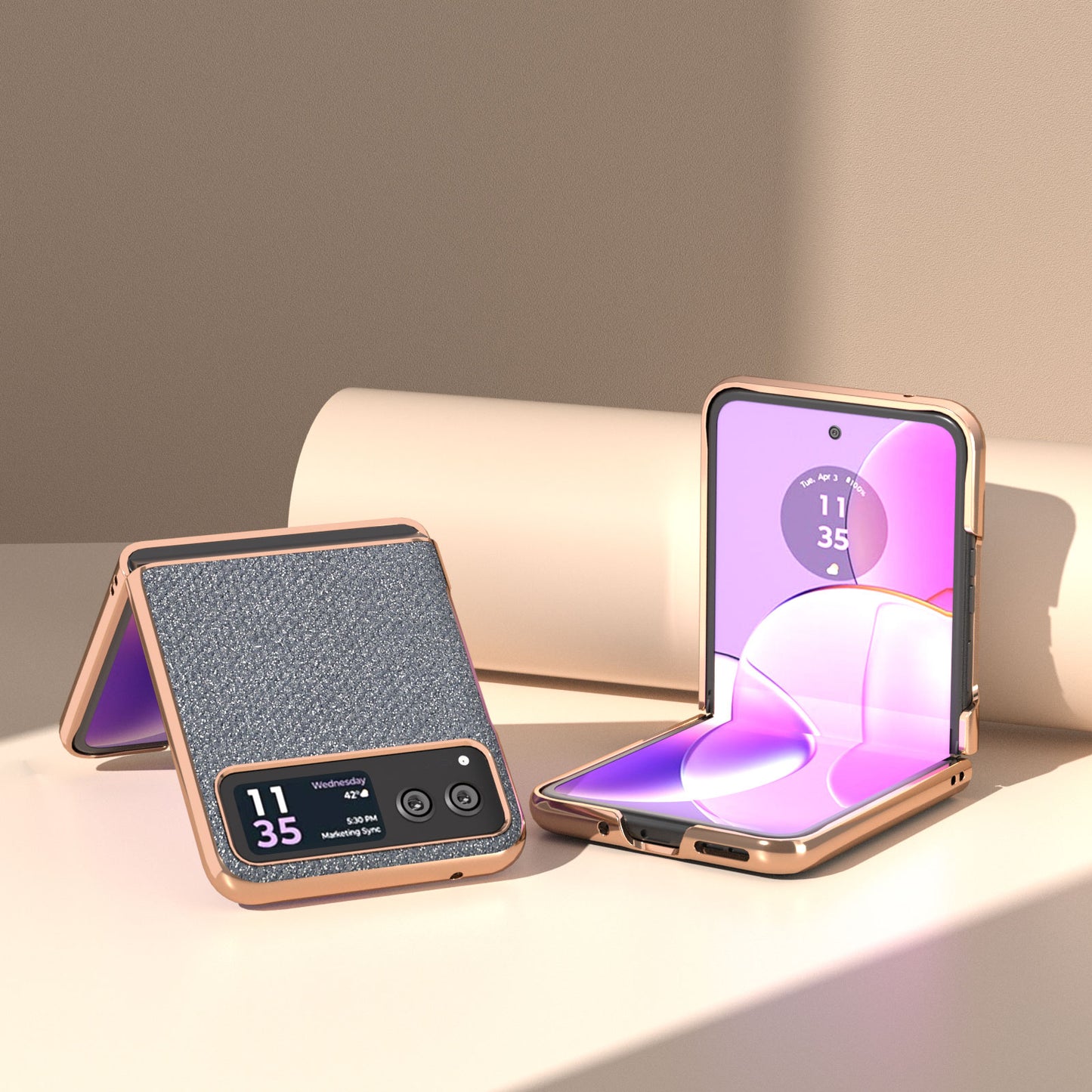 For Motorola Razr 40 5G Rhinestone Texture Non-Slip Case PU Leather + PC Electroplating Phone Cover