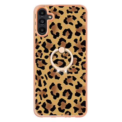 YB IMD Series-20 Style D for Samsung Galaxy A34 5G Kickstand TPU Case IMD Pattern 2.0mm Electroplating Phone Cover