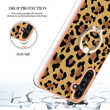 YB IMD Series-20 Style D for Samsung Galaxy A34 5G Kickstand TPU Case IMD Pattern 2.0mm Electroplating Phone Cover