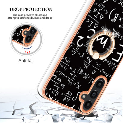 YB IMD Series-20 Style D for Samsung Galaxy A54 5G TPU Phone Cover IMD Pattern 2.0mm Electroplating Case with Kickstand