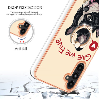 YB IMD Series-20 Style D for Samsung Galaxy A54 5G TPU Phone Cover IMD Pattern 2.0mm Electroplating Case with Kickstand