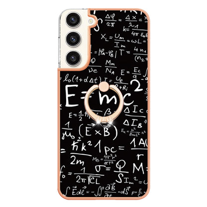 YB IMD Series-20 Style D for Samsung Galaxy S23+ IMD Pattern Phone TPU Case 2.0mm Electroplating Kickstand Cover