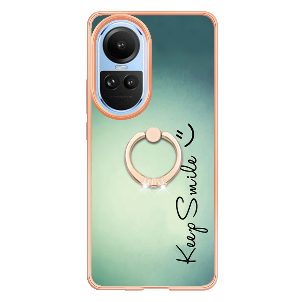 YB IMD Series-20 Style D for Oppo Reno10 5G (Global) 2.0mm IMD Pattern Phone Case Electroplating TPU Cover