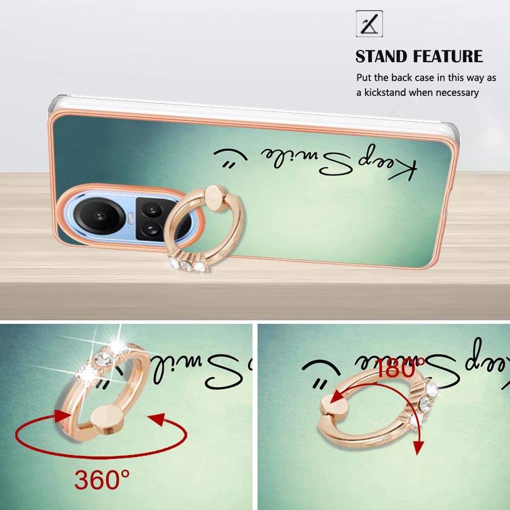 YB IMD Series-20 Style D for Oppo Reno10 5G (Global) 2.0mm IMD Pattern Phone Case Electroplating TPU Cover