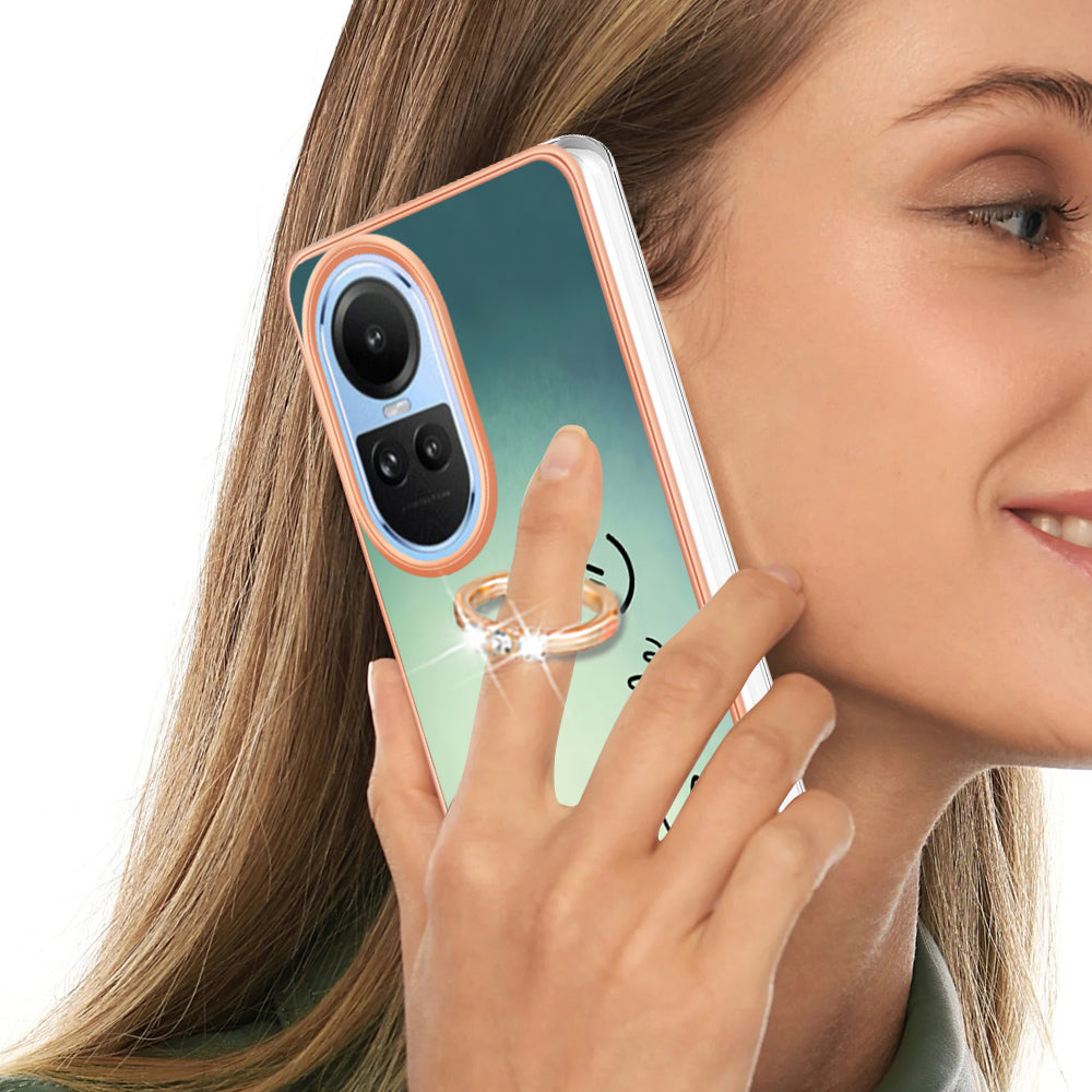 YB IMD Series-20 Style D for Oppo Reno10 5G (Global) 2.0mm IMD Pattern Phone Case Electroplating TPU Cover