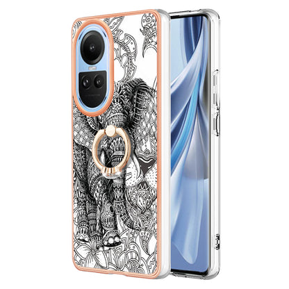 YB IMD Series-20 Style D for Oppo Reno10 5G (Global) 2.0mm IMD Pattern Phone Case Electroplating TPU Cover