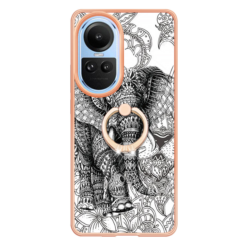 YB IMD Series-20 Style D for Oppo Reno10 5G (Global) 2.0mm IMD Pattern Phone Case Electroplating TPU Cover
