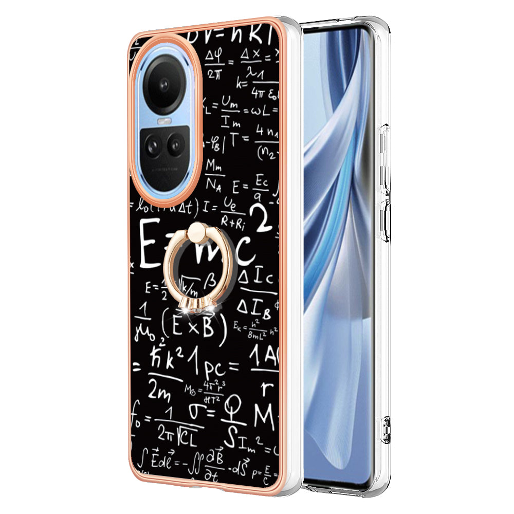YB IMD Series-20 Style D for Oppo Reno10 5G (Global) 2.0mm IMD Pattern Phone Case Electroplating TPU Cover
