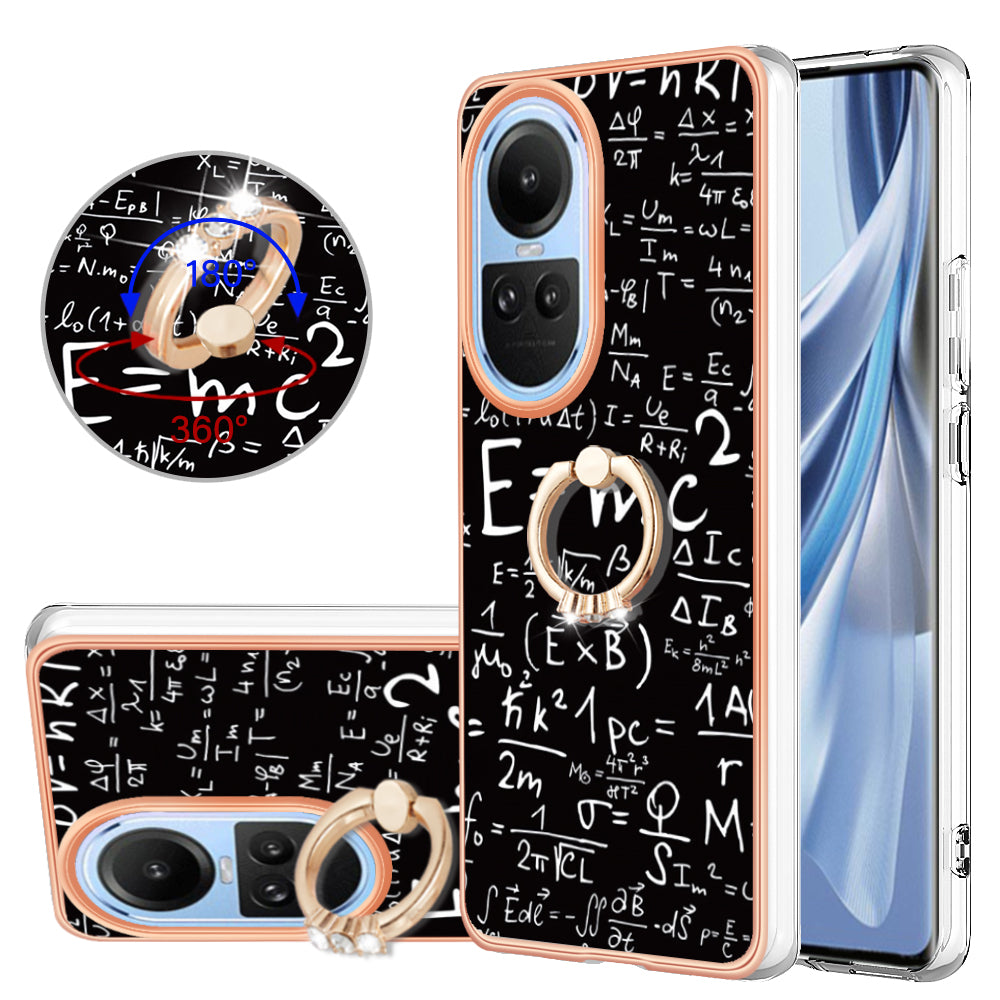 YB IMD Series-20 Style D for Oppo Reno10 5G (Global) 2.0mm IMD Pattern Phone Case Electroplating TPU Cover