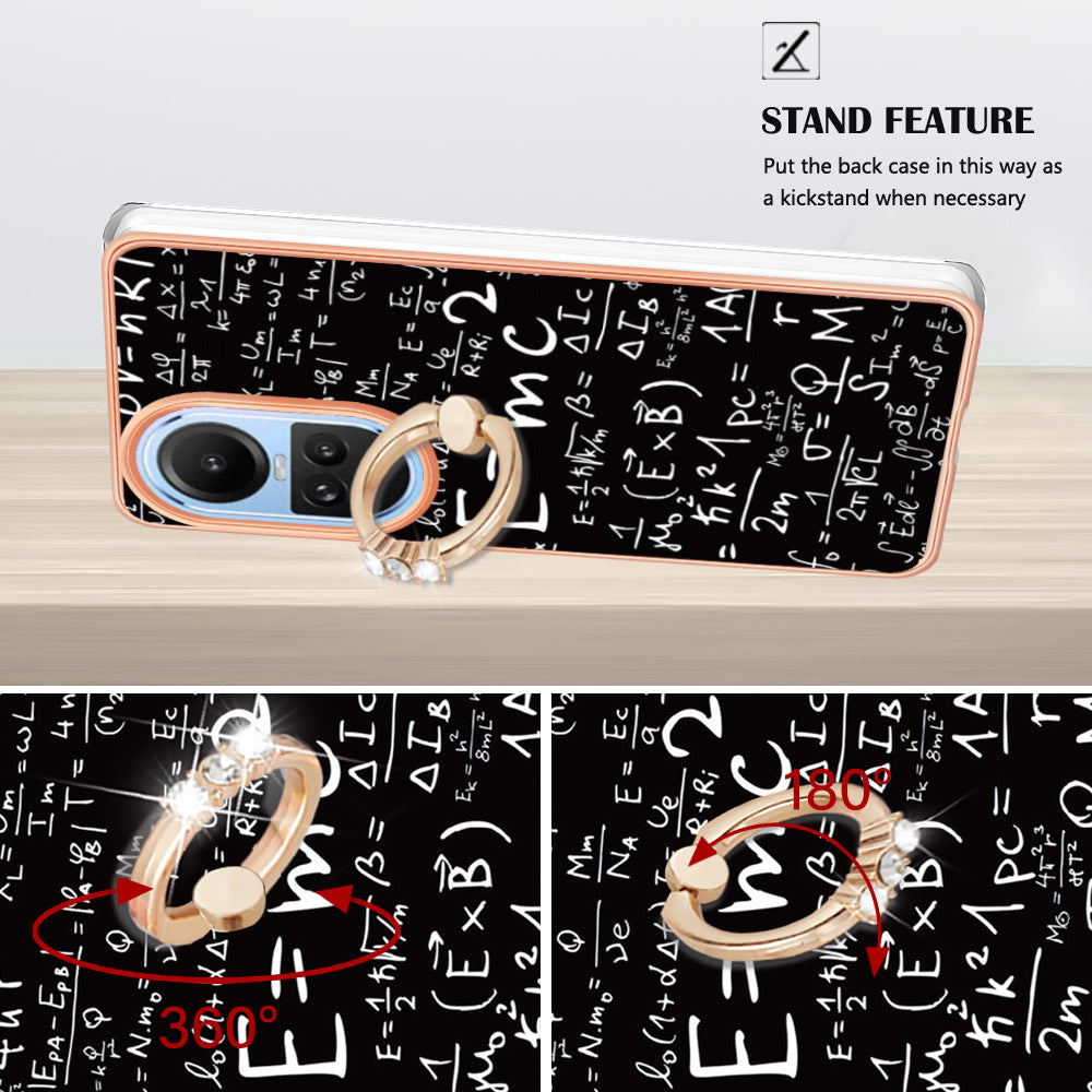 YB IMD Series-20 Style D for Oppo Reno10 5G (Global) 2.0mm IMD Pattern Phone Case Electroplating TPU Cover