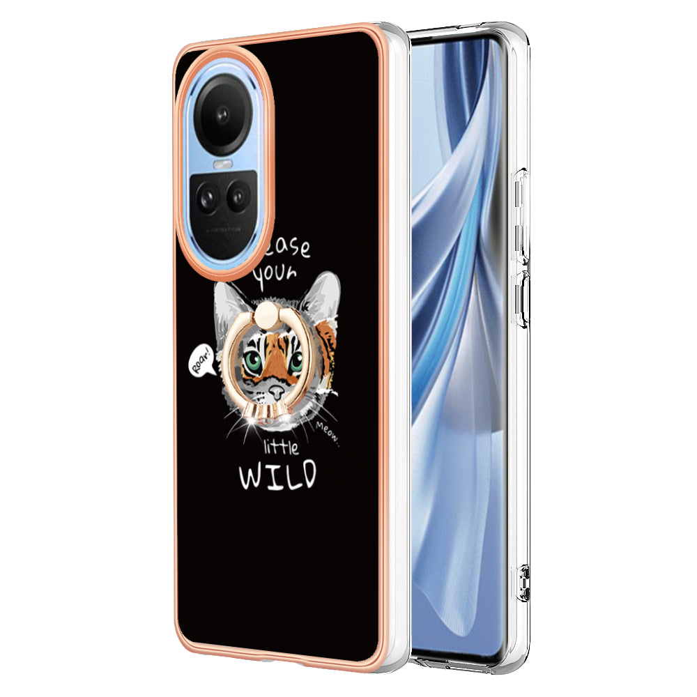 YB IMD Series-20 Style D for Oppo Reno10 5G (Global) 2.0mm IMD Pattern Phone Case Electroplating TPU Cover