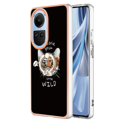 YB IMD Series-20 Style D for Oppo Reno10 5G (Global) 2.0mm IMD Pattern Phone Case Electroplating TPU Cover