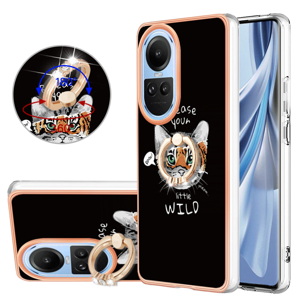 YB IMD Series-20 Style D for Oppo Reno10 5G (Global) 2.0mm IMD Pattern Phone Case Electroplating TPU Cover