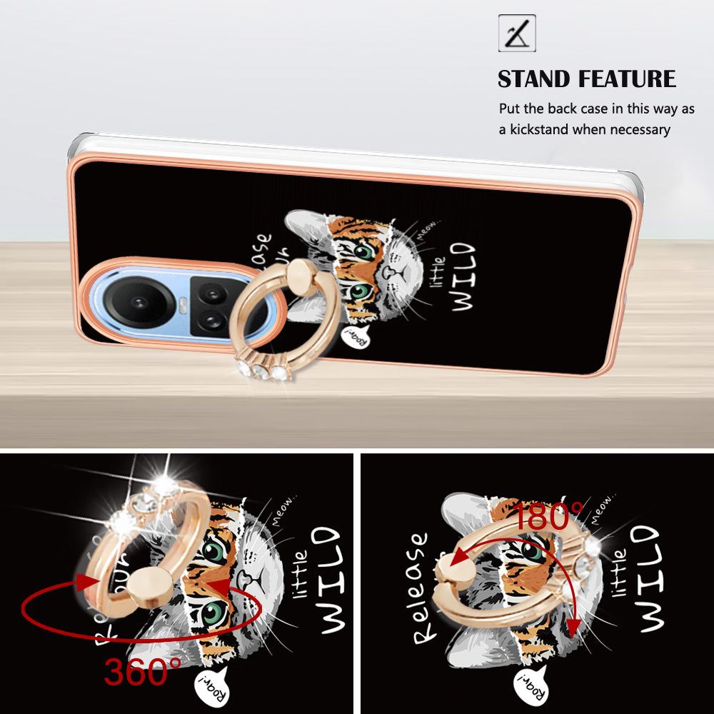 YB IMD Series-20 Style D for Oppo Reno10 5G (Global) 2.0mm IMD Pattern Phone Case Electroplating TPU Cover