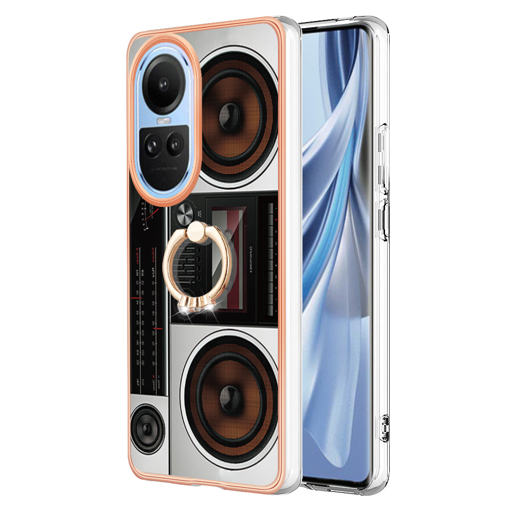 YB IMD Series-20 Style D for Oppo Reno10 5G (Global) 2.0mm IMD Pattern Phone Case Electroplating TPU Cover