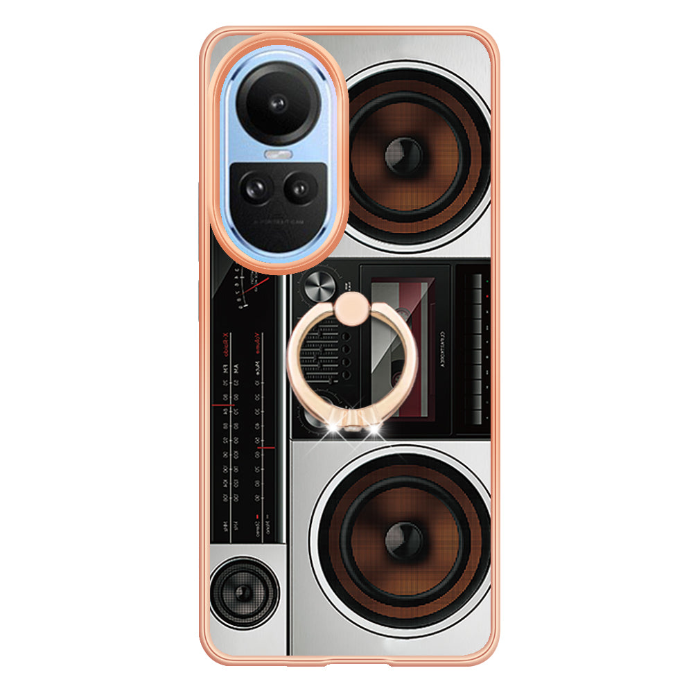 YB IMD Series-20 Style D for Oppo Reno10 5G (Global) 2.0mm IMD Pattern Phone Case Electroplating TPU Cover