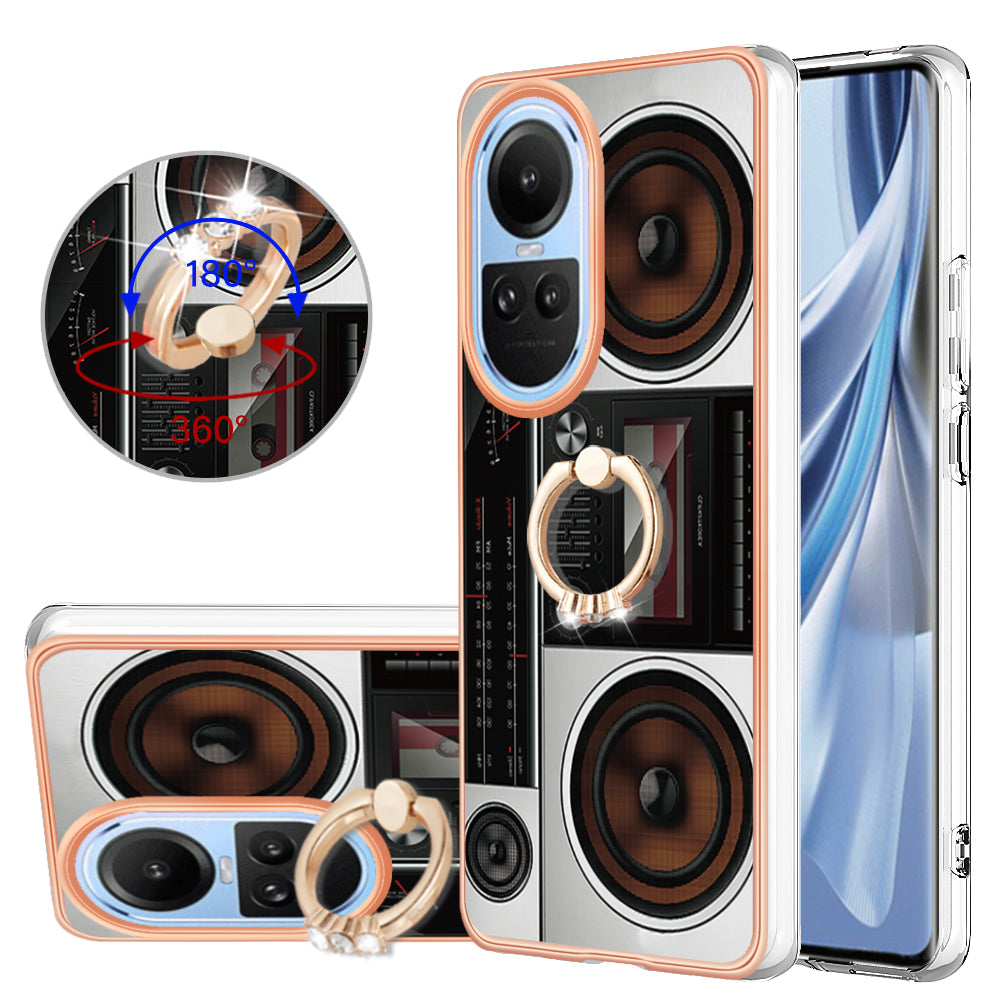 YB IMD Series-20 Style D for Oppo Reno10 5G (Global) 2.0mm IMD Pattern Phone Case Electroplating TPU Cover