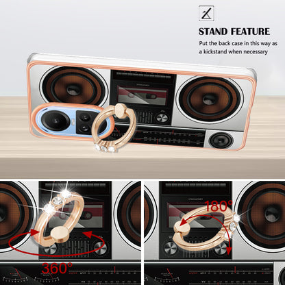 YB IMD Series-20 Style D for Oppo Reno10 5G (Global) 2.0mm IMD Pattern Phone Case Electroplating TPU Cover