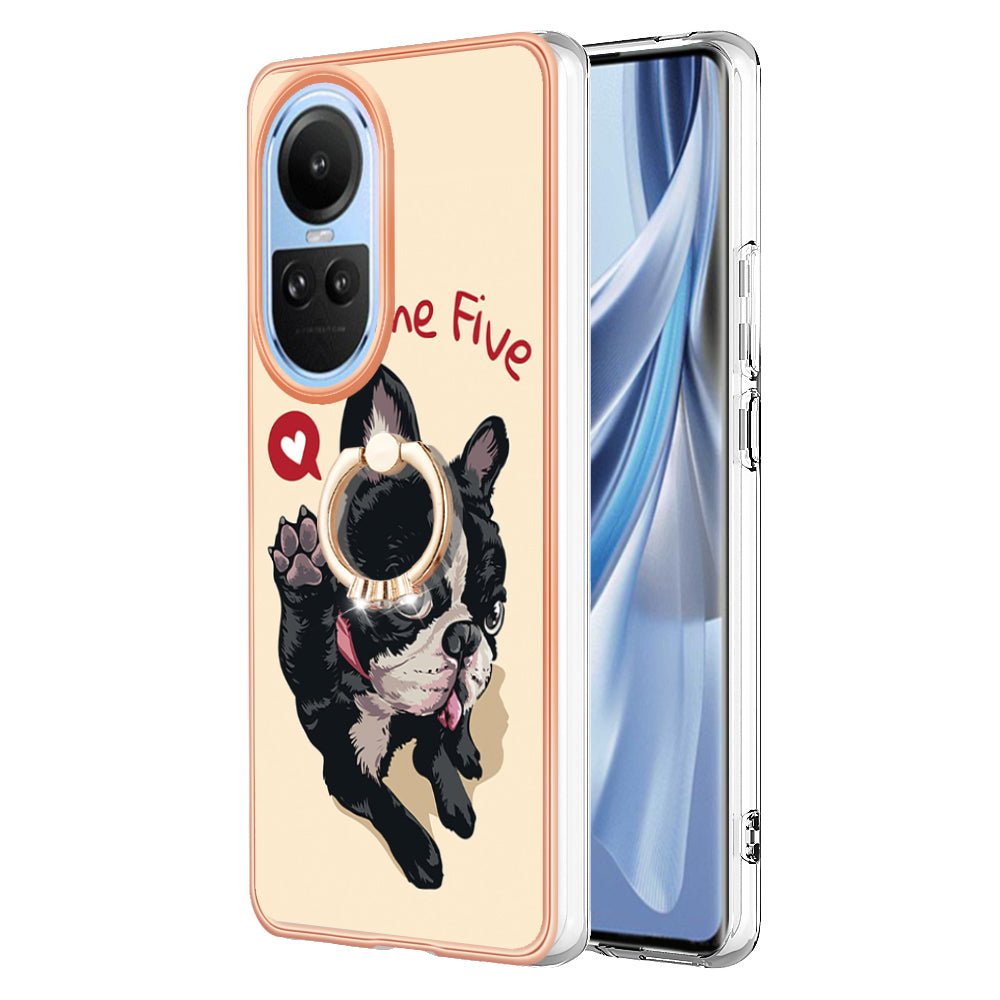 YB IMD Series-20 Style D for Oppo Reno10 5G (Global) 2.0mm IMD Pattern Phone Case Electroplating TPU Cover